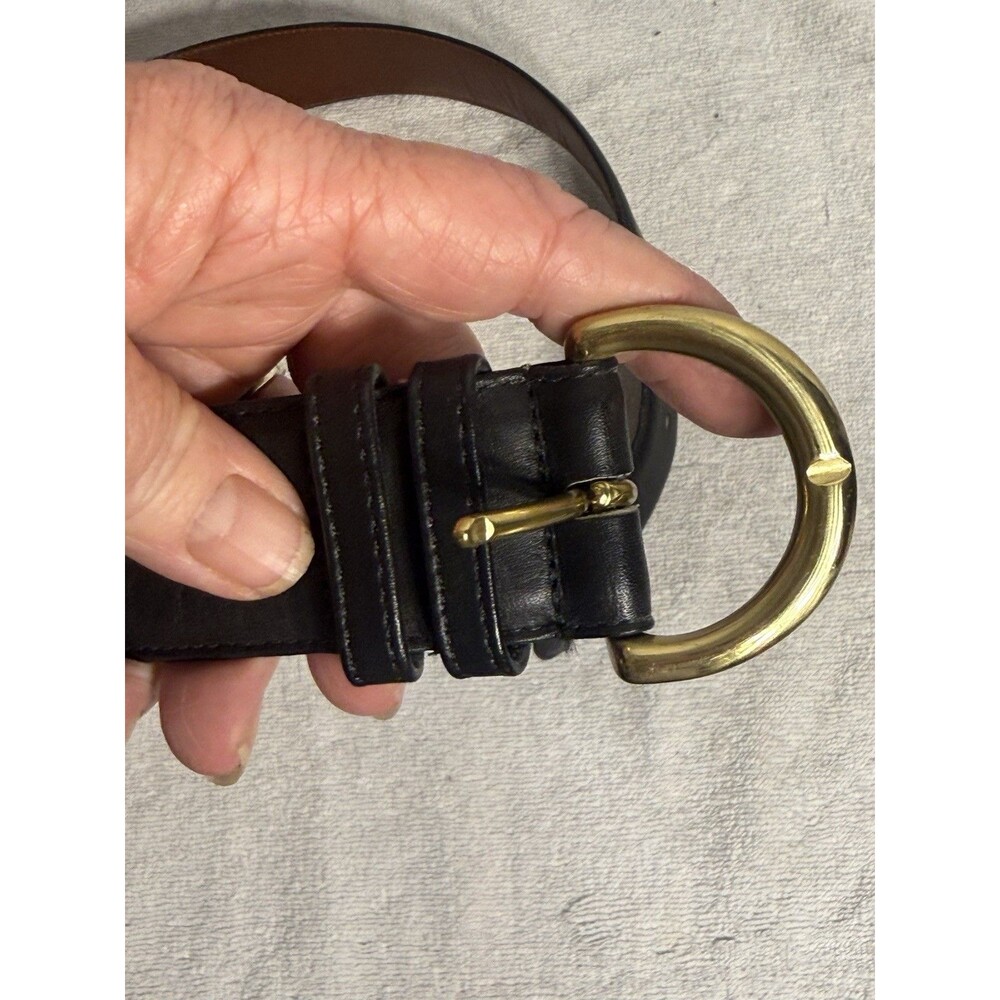 Coach Belt Vintage Small Cowhide Leather 8500 Black Brass Buckle Classic USA